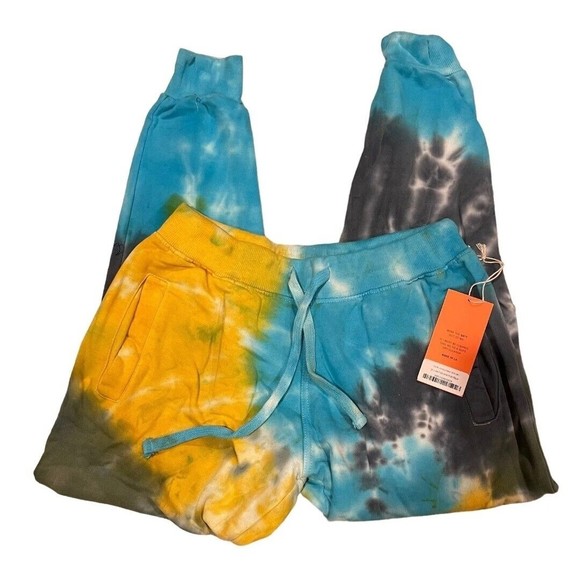 La Detresse Women's Tie Dye Adjustable Limeade Ribbed Cuffs Sweatpants (Med) NWT - Picture 6 of 9